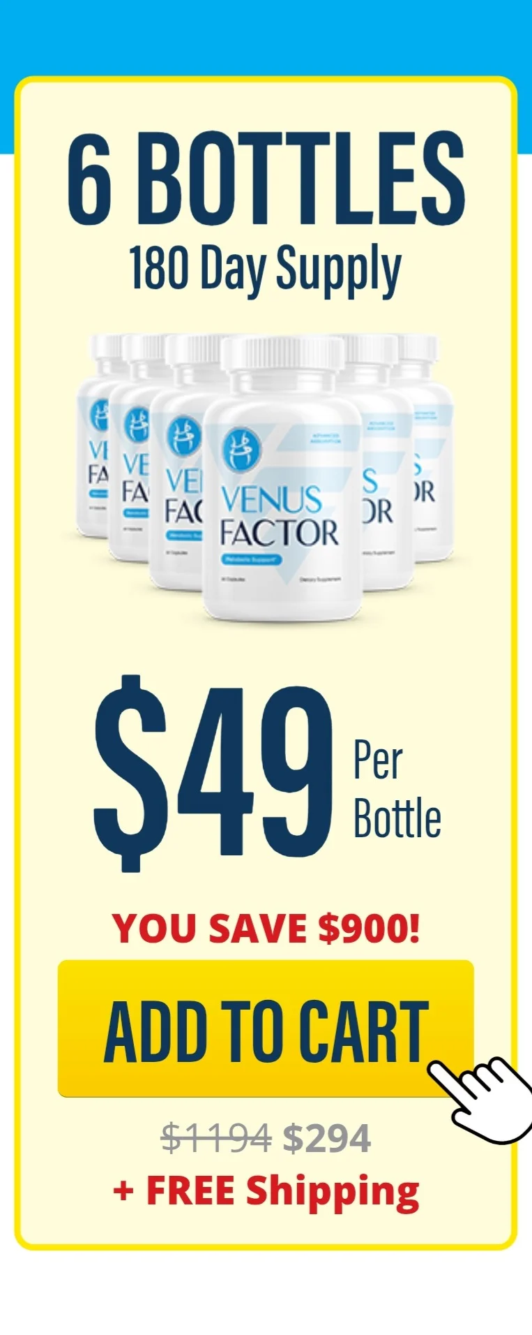 Venus Factor™ 6 bottles pricing